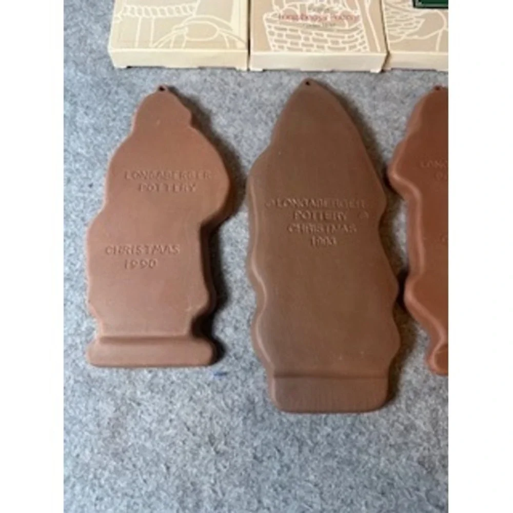 Longaberger Pottery Christmas Cookie Mold Set 5 Father Christmas St Nick 90-93